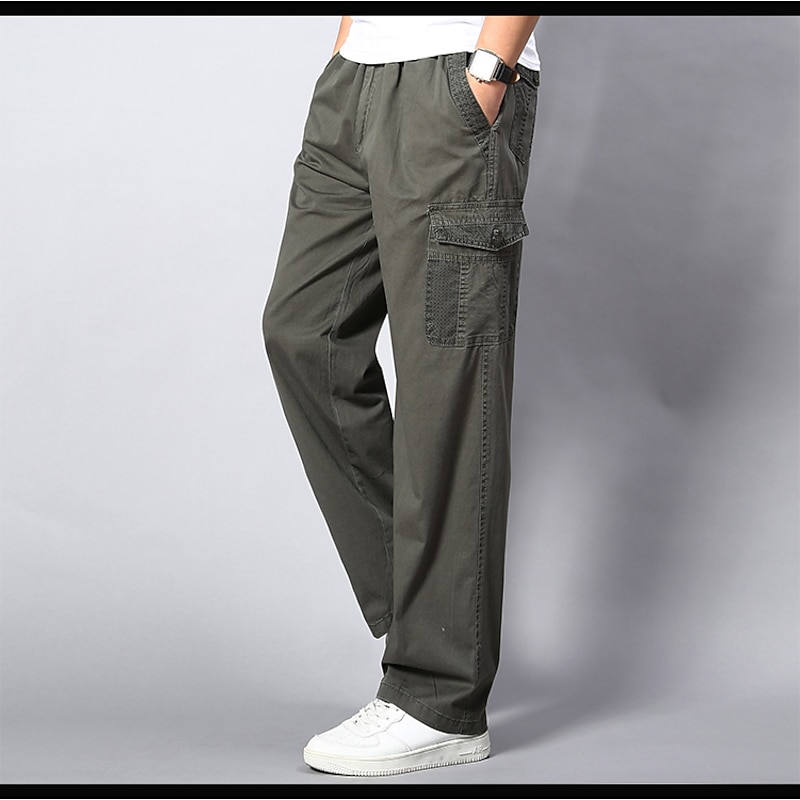 Men's Hiking Pants Trousers Work Pants Tactical Pants Military Spring Winter Outdoor Regular Fit Ripstop Windproof Multi-Pockets Quick Dry Pants / Trousers Bottoms Dark Grey Black Cotton Hunting