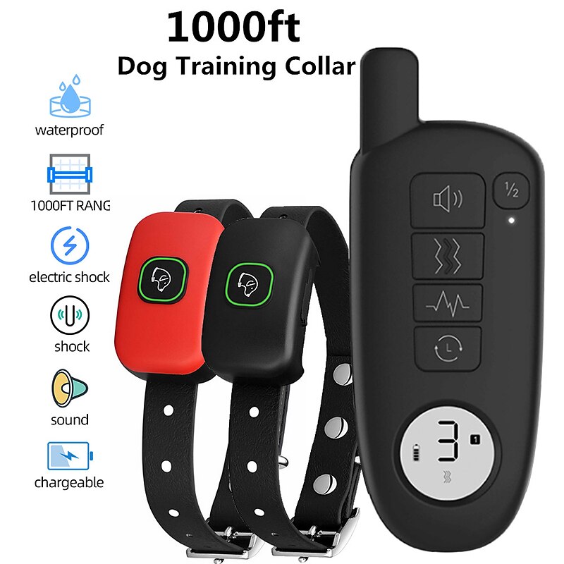 Dog Training With 2 Collar  Pet Dog Shock With Remote 1000ft Range Electric Collars for Pet Waterproof Dog Training Collar for Small Medium Large Dogs4