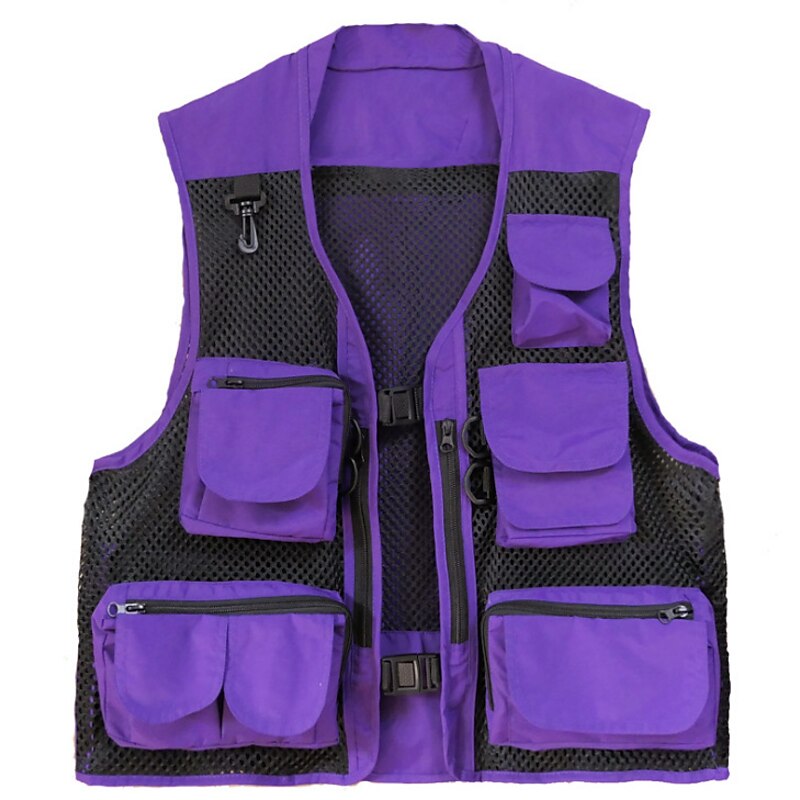 Men's Fishing Vest Hiking Vest Work Vest Outdoor Multi-Pockets Quick Dry Lightweight Breathable Autumn / Fall Spring Summer Vest / Gilet Mesh Camping / Hiking Hunting Fishing Blue khaki Green4