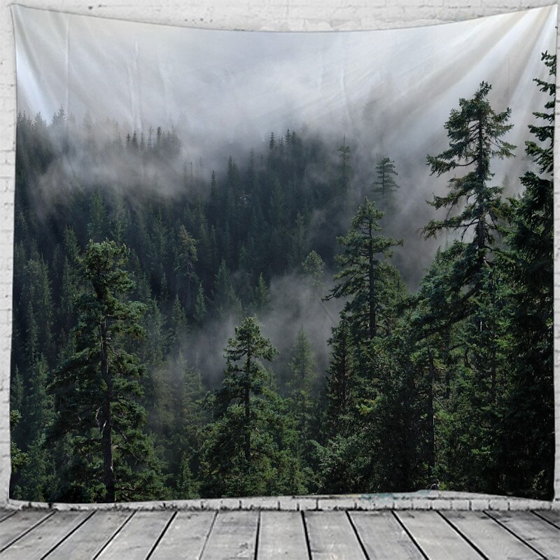 Large Wall Tapestry Art Decor Blanket Curtain Hanging Home Bedroom Living Room Decoration Forest View2