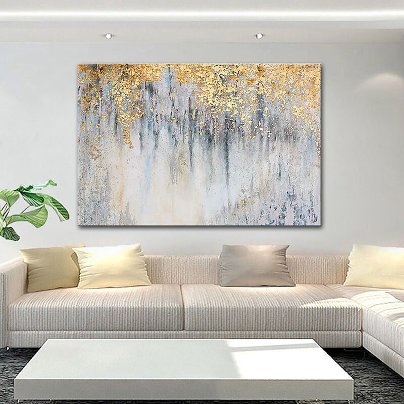 Handmade Oil Painting Canvas Wall Art Decoration Golden Fleeting Abstract for Home Decor Rolled Frameless Unstretched Painting 7