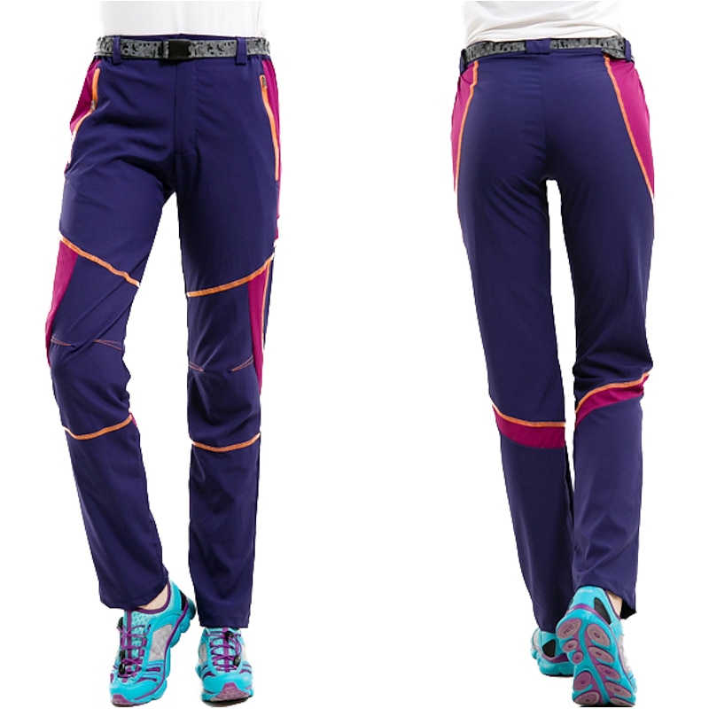 Women's Hiking Pants Trousers Patchwork Summer Fall Outdoor Waterproof Windproof Skin Friendly UV Resistant Pants / Trousers Bottoms Black Sky Blue Camping / Hiking Ski / Snowboard Fishing S M L XL4