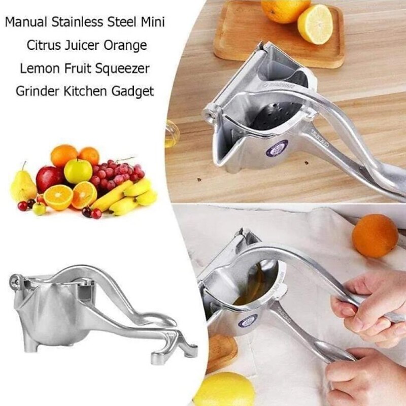Silver Metal Manual Juicer Fruit Squeezer Juice Lemon Orange Press Household Multifunctional Kitchen Drinkware Supplies 11
