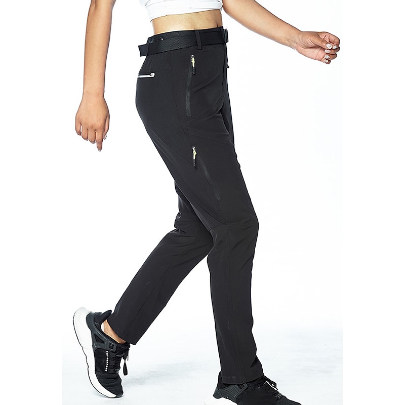 Women's Hiking Pants Trousers Summer Outdoor Waterproof Skin Friendly Quick Dry Stretchy Pants / Trousers Bottoms Elastic Waist Zipper Pocket Multi Pocket Black Grey Spandex Elastane Camping / Hiking3