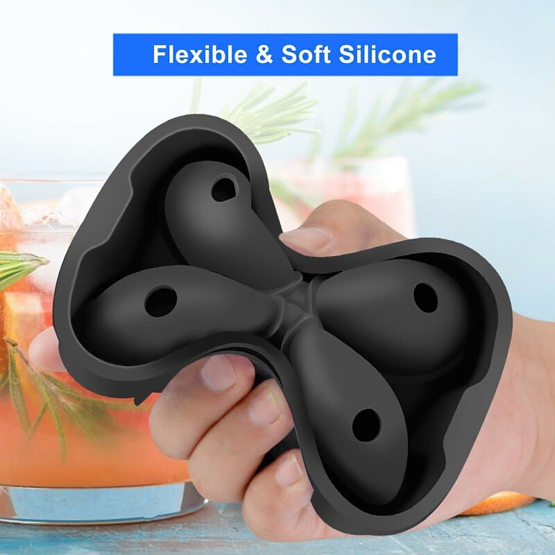 4 Grid Diamond Ice Cube Tray Reusable Ice Cubes Maker Silicone Ice Cream Molds Form Chocolate Mold Whiskey Party Bar Tools4