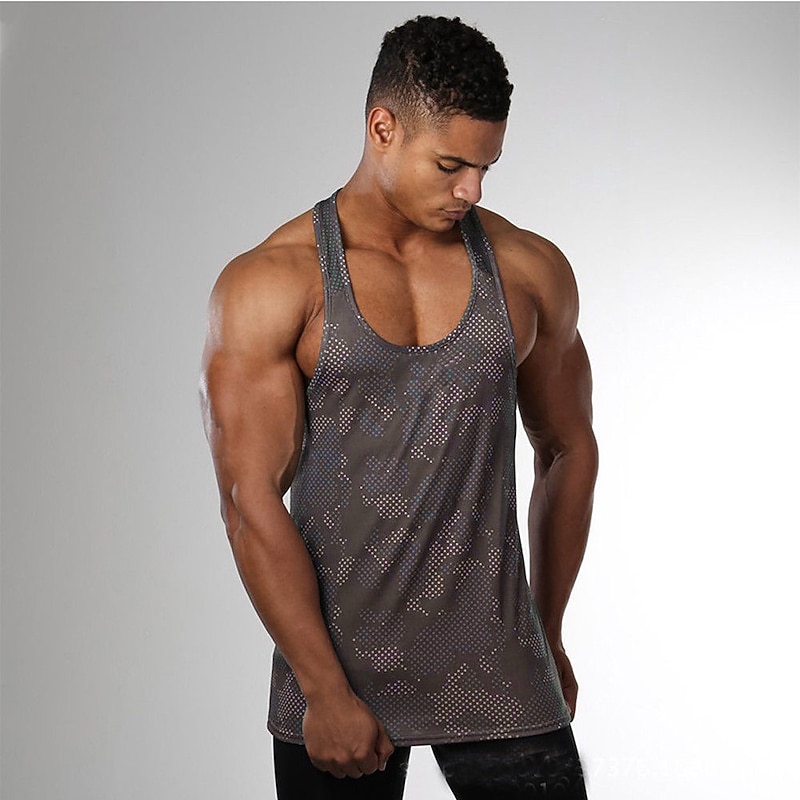 men muscle fitness gym stringer tank tops bodybuilding workout sleeveless shirts (camo blue, us medium(tag xl))4