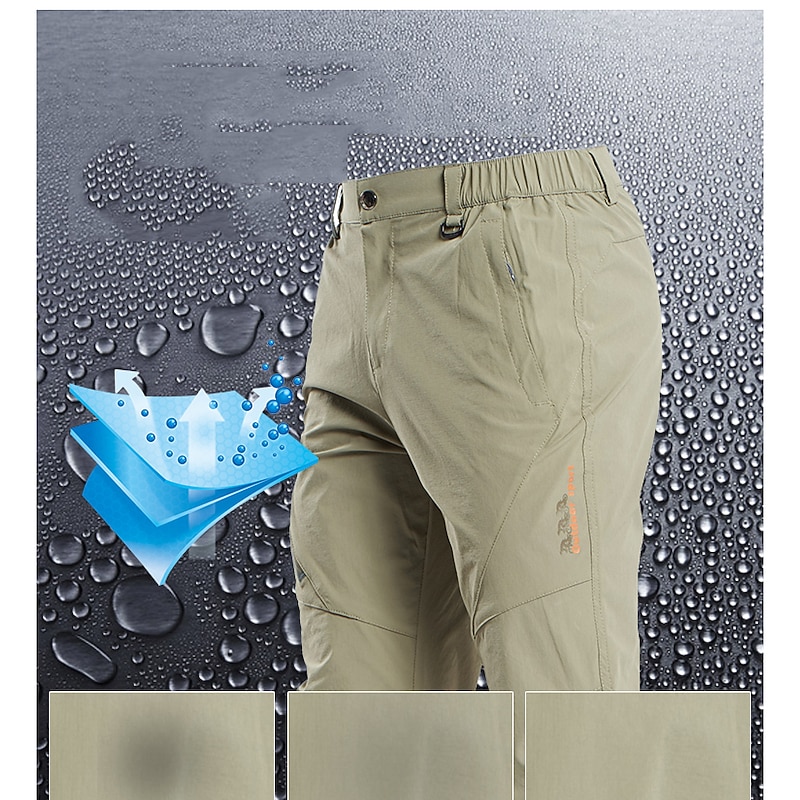 Men's Hiking Pants Trousers Summer Outdoor Waterproof Skin Friendly Quick Dry Multi Pockets Pants / Trousers Bottoms Elastic Waist Zipper Pocket Dark Grey Black Spandex Camping / Hiking Hunting2