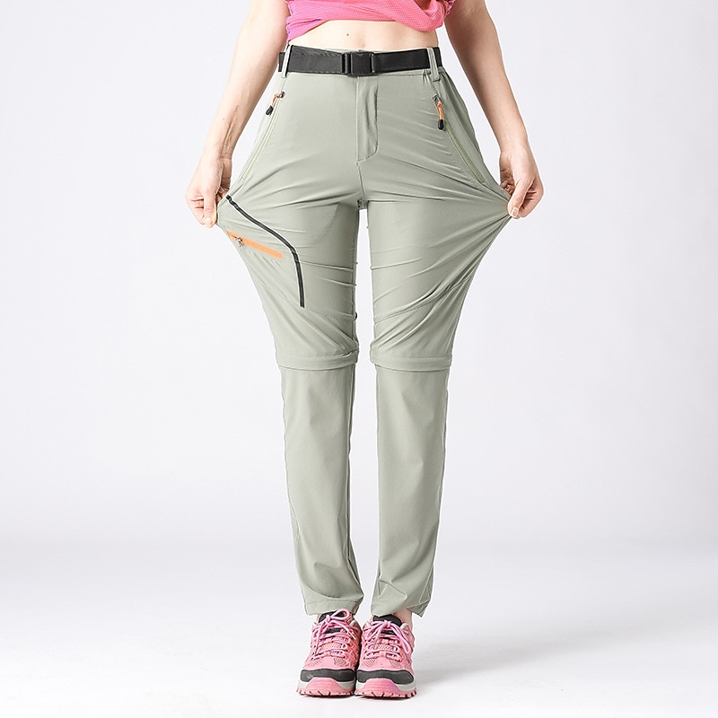Women's Convertible Zip Off Pants Hiking Pants Trousers Summer Outdoor Skin Friendly Comfort Quick Dry Lightweight Bottoms Black Green Hunting Fishing Climbing M L XL XXL XXXL