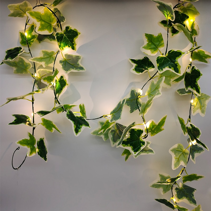 Outdoor Solar String Light Solar LED String Lights 8 Modes Outdoor Light Waterproof 2M Leaf Fairy 20LEDs Warm White Christmas New Year Party Garden Home Decoration LED Solar Garden Light3