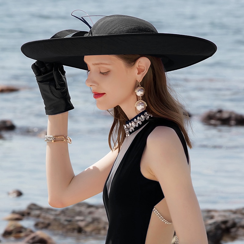 Party Hats Double Layer Cloth Bowler / Cloche Hat Sinamay Hat Kentucky Horse Race Ladies Day Melbourne Cup Luxury Vintage With Bowknot Headpiece Headwear dress to impress Race Day Dress2