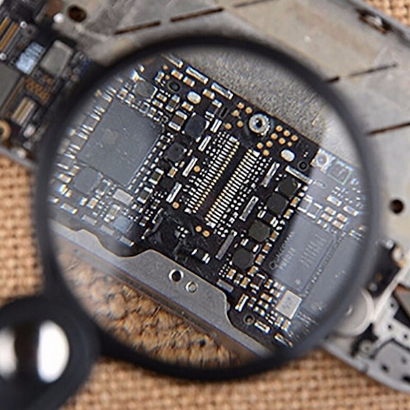 3pcs Handheld Folding 5X Pocket Magnifier with Leather Case Lightweight Magnifying Glass