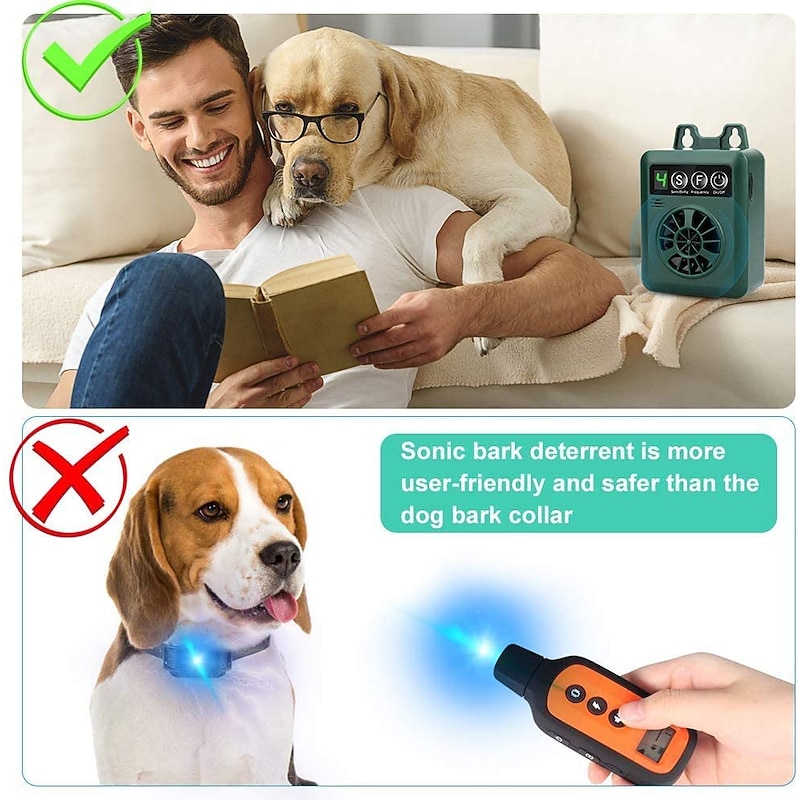 Pet Dog Ultrasonic Bark Control Device Upgraded Rechargeable Digital Bark Control Outdoor Anti Barking Dog Bark Control Sonic Bark Deterrents Silencer Stop Barking3