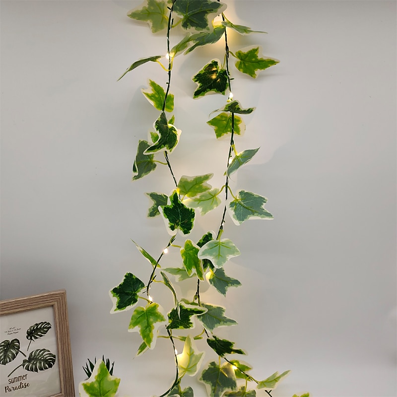 Outdoor Solar String Light Solar LED String Lights 8 Modes Outdoor Light Waterproof 2M Leaf Fairy 20LEDs Warm White Christmas New Year Party Garden Home Decoration LED Solar Garden Light4