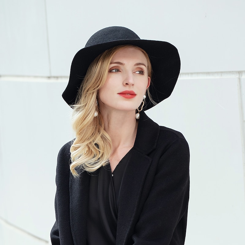 Fashion Simple 100% Wool Hats with Pom-pom 1PC Wedding / Melbourne Cup Headpiece3