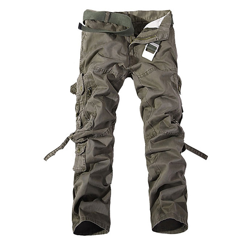 Men's Cargo Pants Cargo Trousers Combat Trousers Tactical Pants Trousers Multi Pocket Plain Full Length Daily Holiday Casual Tactical Grass Green Earth green Inelastic4