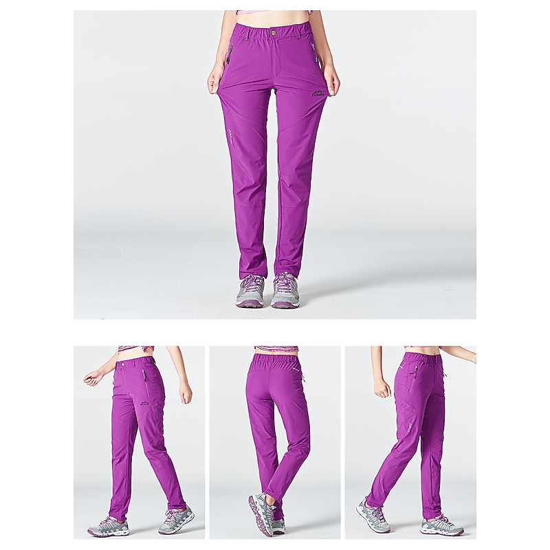 Women's Hiking Pants Trousers Summer Outdoor Windproof Quick Dry Lightweight Stretchy Bottoms Black Purple Elastane Hunting Fishing Climbing M L XL XXL XXXL3