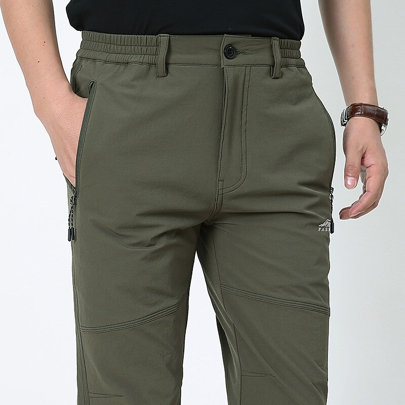 Men's Hiking Pants Trousers Summer Outdoor Windproof Quick Dry Zipper Pocket Wear Resistance Bottoms Black Army Green Hunting Fishing Climbing M L XL XXL XXXL4