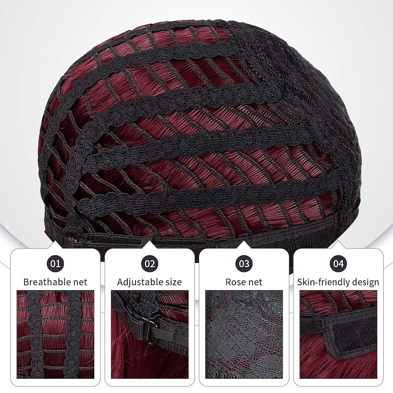 Synthetic Wig Queen Marie Antoinette Curly Vintage Victorian Middle Part Wig Medium Length Red Synthetic Hair 8 inch Women's Party Synthetic Red Halloween Wigs3