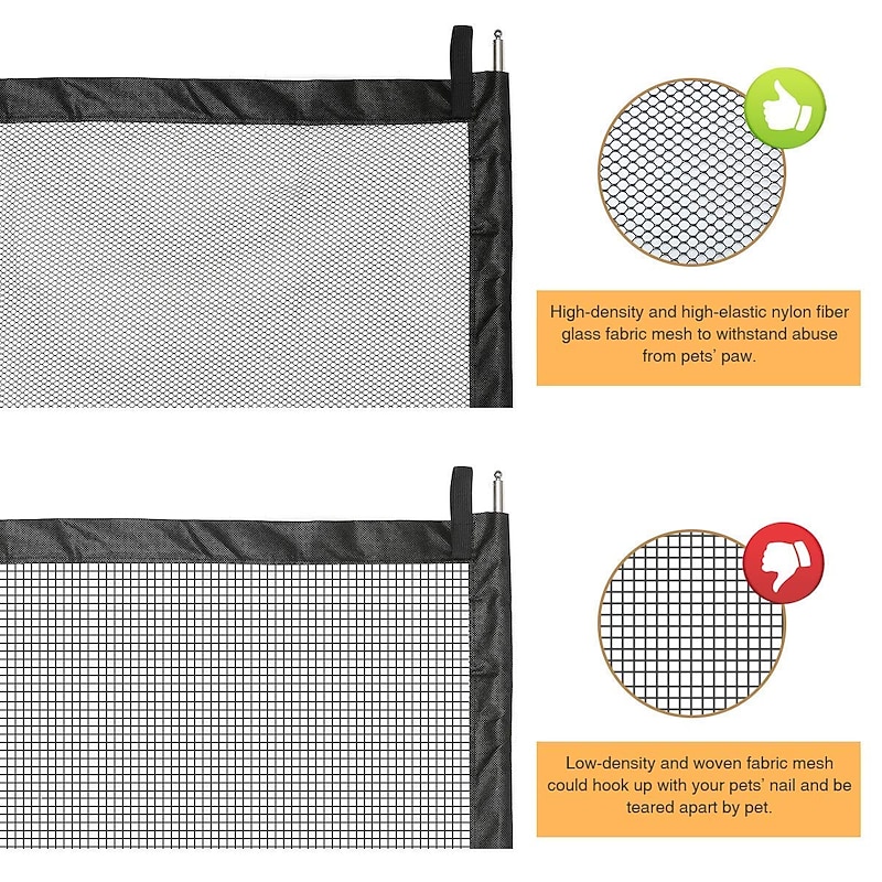 Dog Gate Ingenious Mesh Dog Fence For Indoor and Outdoor Safe Pet Dog gate Safety Enclosure Pet supplies Dropshipping2