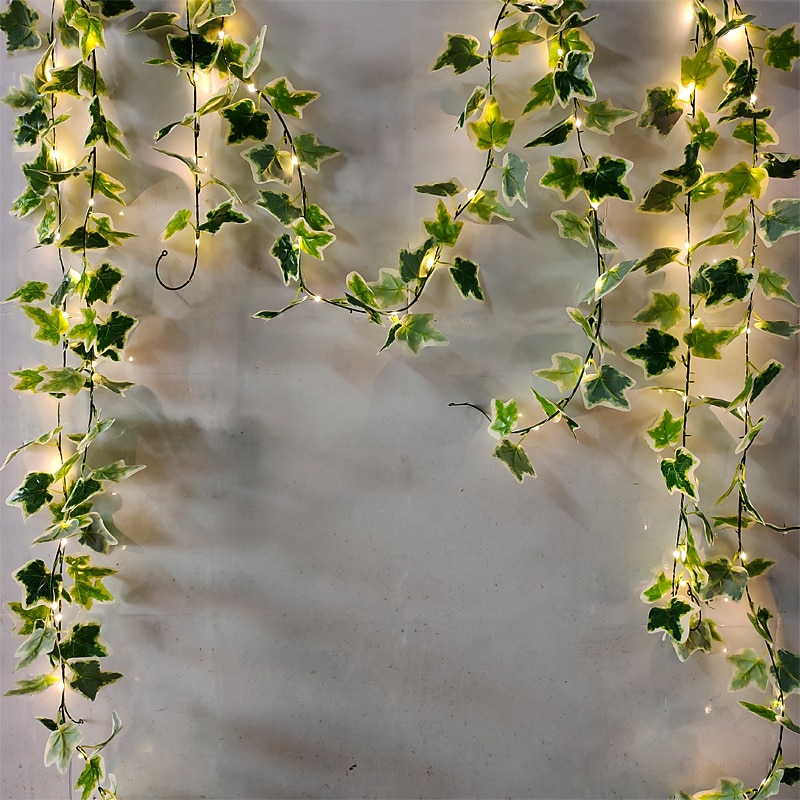 Outdoor Solar String Light Solar LED String Lights 8 Modes Outdoor Light Waterproof 2M Leaf Fairy 20LEDs Warm White Christmas New Year Party Garden Home Decoration LED Solar Garden Light2