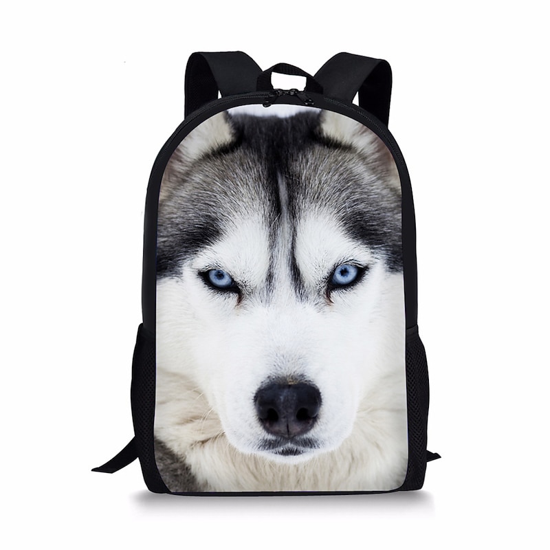 Husky Dog Animal Print Backpack for School, Travel, and Everyday Use - Spacious and Durable with Adjustable Straps and Multiple Compartments