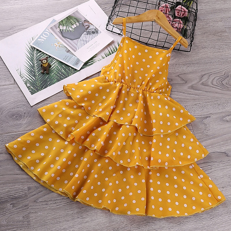 Kids Girls' 1950s Vintage Dresses Swing Dresses Dress Sundress Print Red Sleeveless Basic Cute Dresses Regular Fit 3-12 Years2