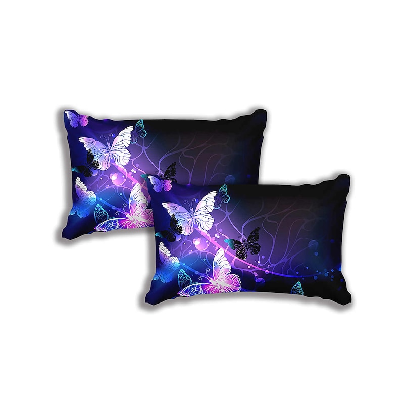 Butterfly Duvet Cover Bedding Sets Comforter Cover with 1 Duvet Cover or Coverlet，1Sheet，2 Pillowcases for Double/Queen/King(1 Pillowcase for Twin/Single)4