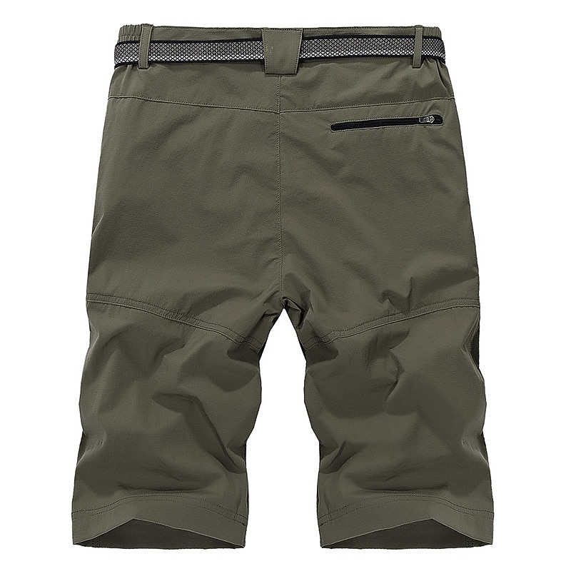 Men's Hiking Shorts Hiking Cargo Shorts 5  Pockets Tactical Shorts Military Summer Outdoor 12" Ripstop Quick Dry Multi Pockets Lightweight Nylon Spandex Knee Length Zipper Pocket Elastic Waist Shorts3