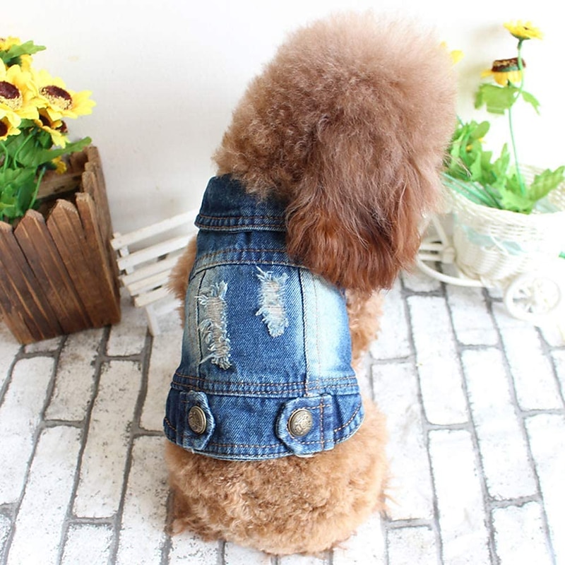 Dog Coat Denim Jacket / Jeans Jacket Jacket Puppy Clothes Sports Casual Daily Winter Outdoor Dog Clothing3