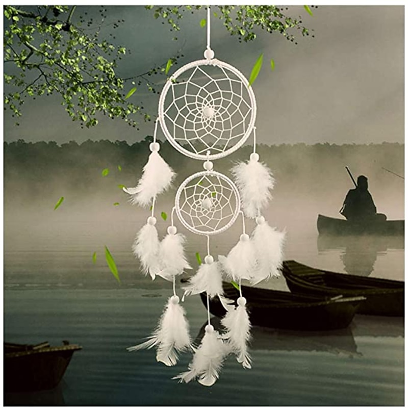 Boho Dream Catcher Handmade Gift Wall Hanging Decor Art Ornament Craft Feather For Kids Bedroom Wedding Festival 46*11cm
