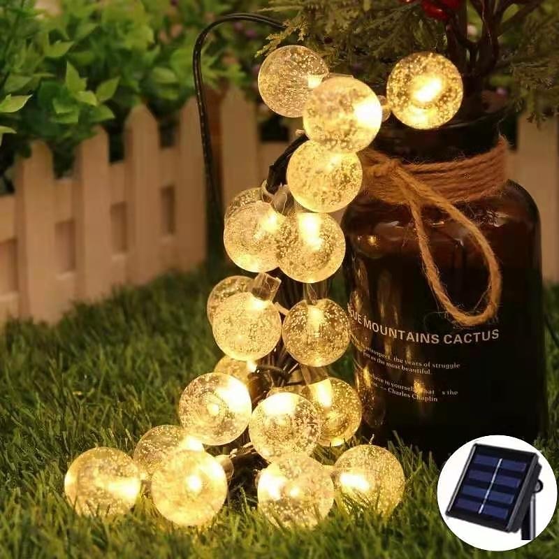 Solar String Lights LED Outdoor Lights 6.5m 30 LEDs Set Mounting Bracket Warm White Christmas Wedding Party Holiday Patio Garden 3V4