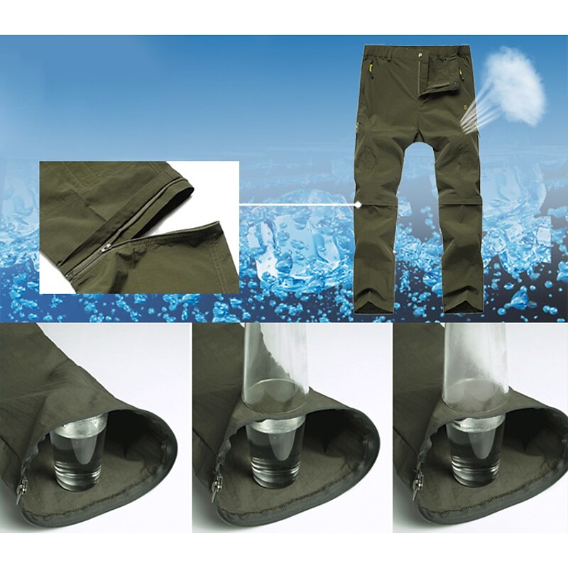 Women's Convertible Zip Off Pants Hiking Pants Trousers Summer Outdoor Quick Dry Sweat wicking Wear Resistance Scratch Resistant Pants / Trousers Bottoms Elastic Waist Dark Grey Black Hunting Fishing2