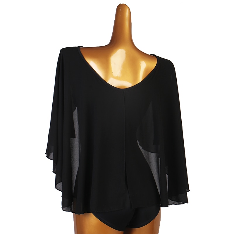 Ballroom Dance Leotard / Onesie Split Joint Women's Training Long Sleeve High Chinlon Spandex2