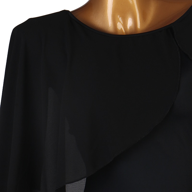 Ballroom Dance Leotard / Onesie Split Joint Women's Training Long Sleeve High Chinlon Spandex4