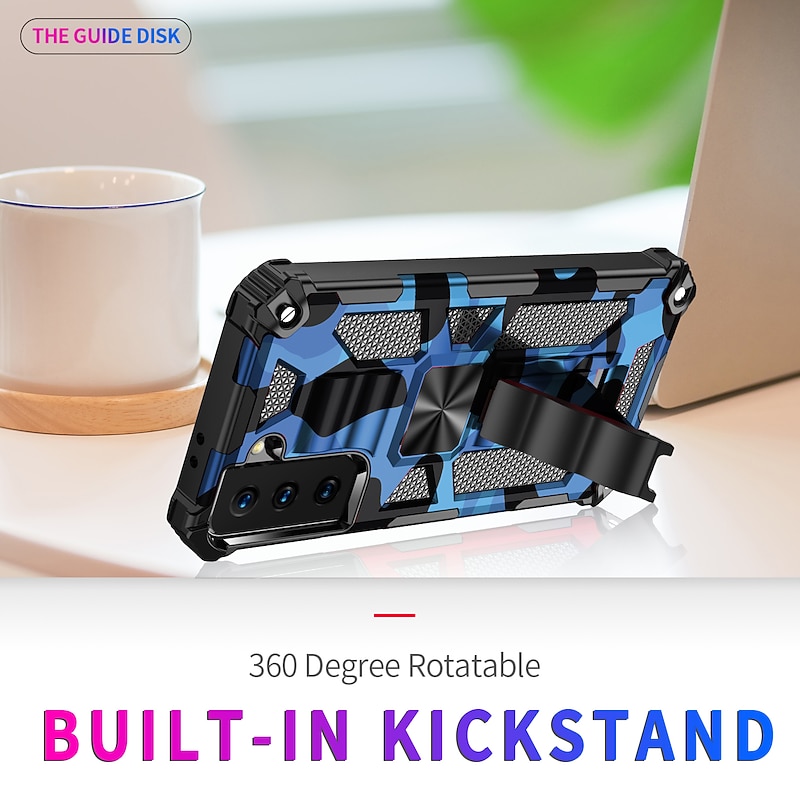 Phone Case For Samsung Galaxy S25 S24 S23 S22 S21 FE S21 Ultra Plus A14 A34 A54 A32 Heavy Duty Full Body Protective Kickstand Military Grade Protection Camouflage TPU2