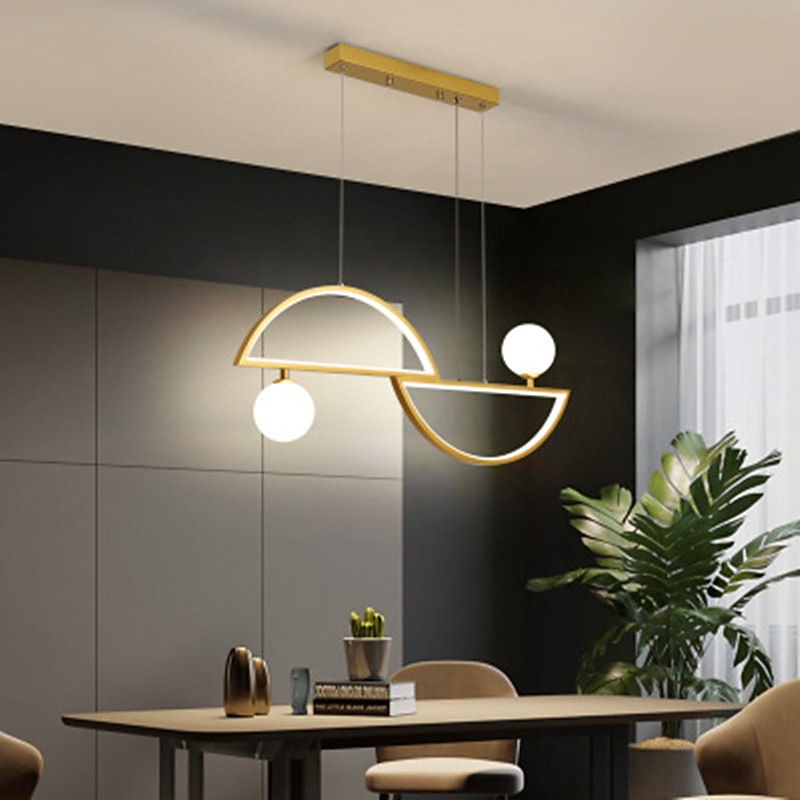 80 cm LED Pendant Light Dimmable Island Light Nordic Black Gold Metal Artistic Style Stylish Island Painted Finishes Artistic LED 220-240V2