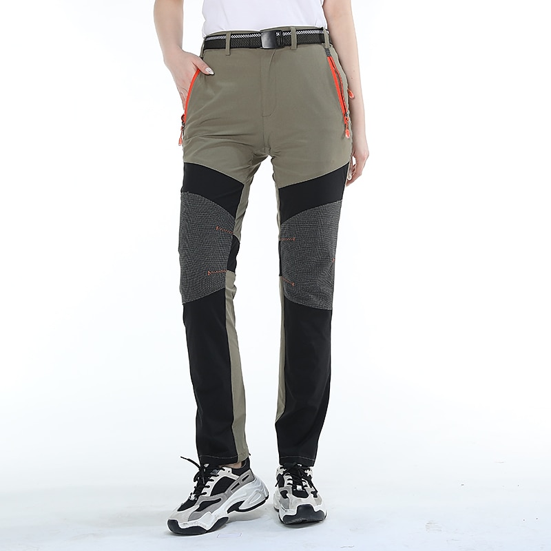 Women's Hiking Pants Trousers Patchwork Summer Outdoor Regular Fit Waterproof Quick Dry Wear Resistance Breathable Bottoms Black Army Green Elastane Hunting Fishing Climbing S M L XL XXL