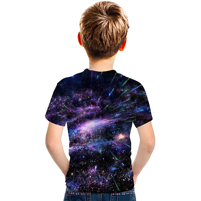 Boys 3D Graphic Galaxy T shirt Tee Short Sleeve 3D Print Summer Active Kids2