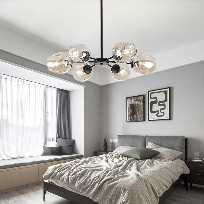 6-Light 8-Light 75-90-120 cm Sputnik Design Globe Design Chandelier Aluminum Glass Artistic Style Globe Geometrical Electroplated LED Nordic Style 110-120V 220-240V3