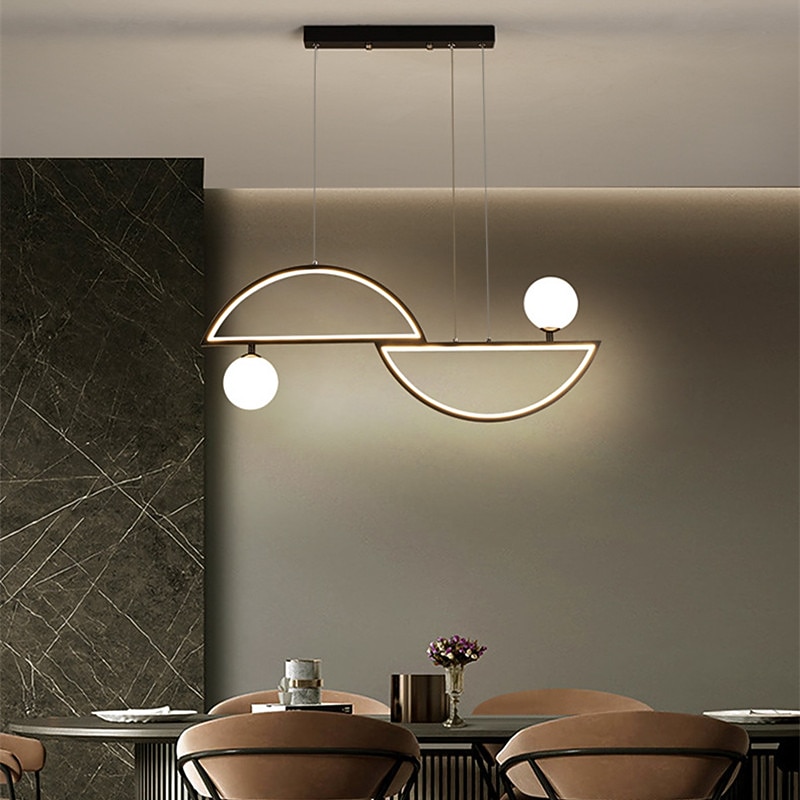 80 cm LED Pendant Light Dimmable Island Light Nordic Black Gold Metal Artistic Style Stylish Island Painted Finishes Artistic LED 220-240V4