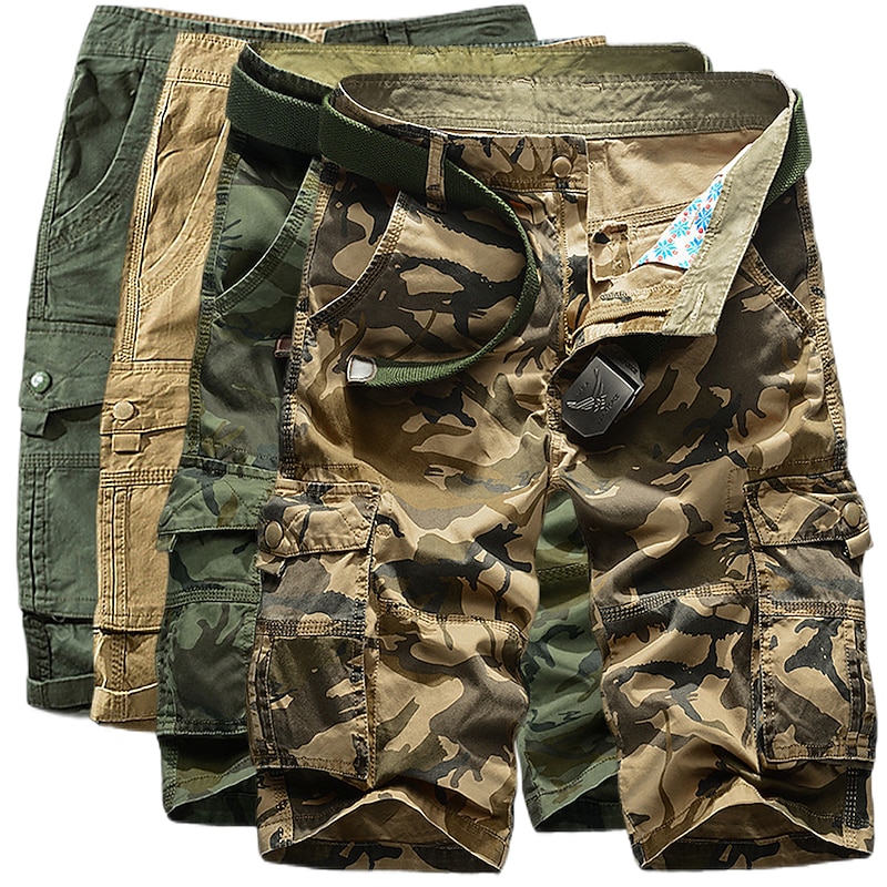 Men's Tactical Shorts Cargo Shorts Camo Shorts Camo / Camouflage Ripstop Breathable Sports & Outdoor Military Yellow Army Green2