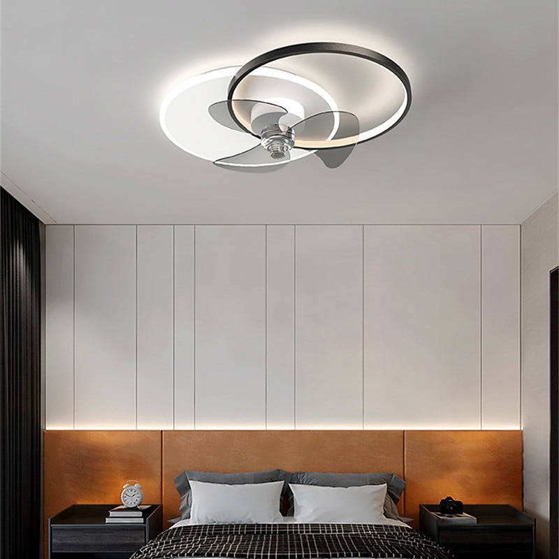 60 cm LED Ceiling Fan Light Circle Design Black Gold Metal Modern Style Painted Finishes LED Modern 220-240V4