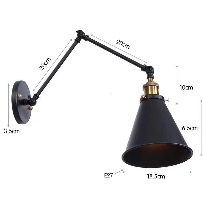 American Creative Antique E27/26 Retractable Folding Wall Lamp Bedroom Bedside Study Living Room Lamp3