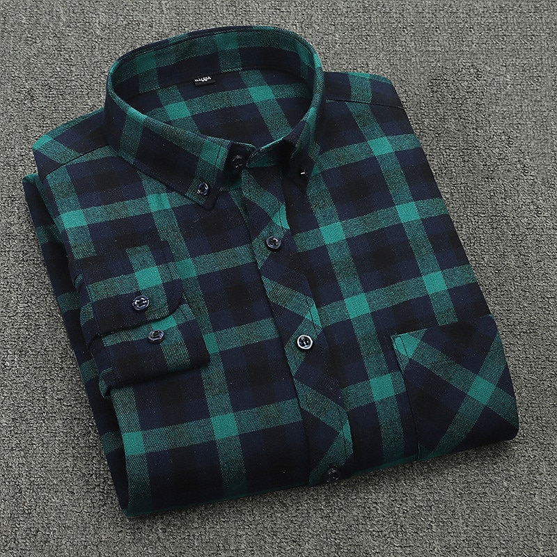 Men's Dress Shirt Plaid Shirt Collared Shirt Button Up Shirt Tartan Wedding WorkWear A B C E Long Sleeve Collar Spring Winter Clothing Apparel Button-Down4