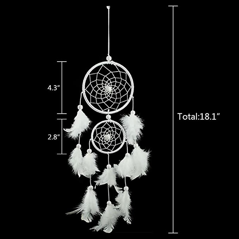 Boho Dream Catcher Handmade Gift Wall Hanging Decor Art Ornament Craft Feather For Kids Bedroom Wedding Festival 46*11cm3
