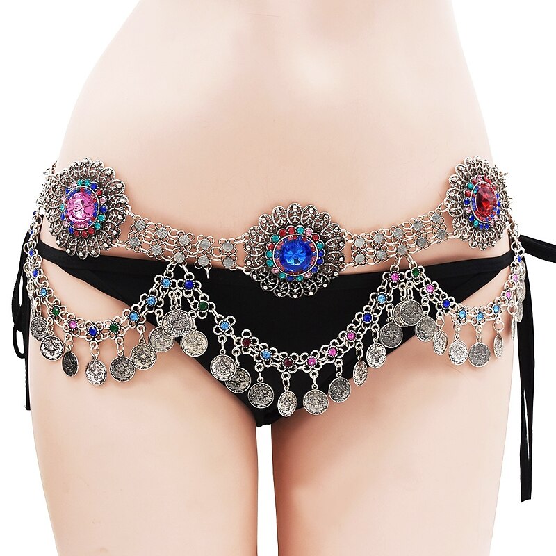 Belly Dance Waist Accessory Tassel Women's Performance Theme Party Metal3