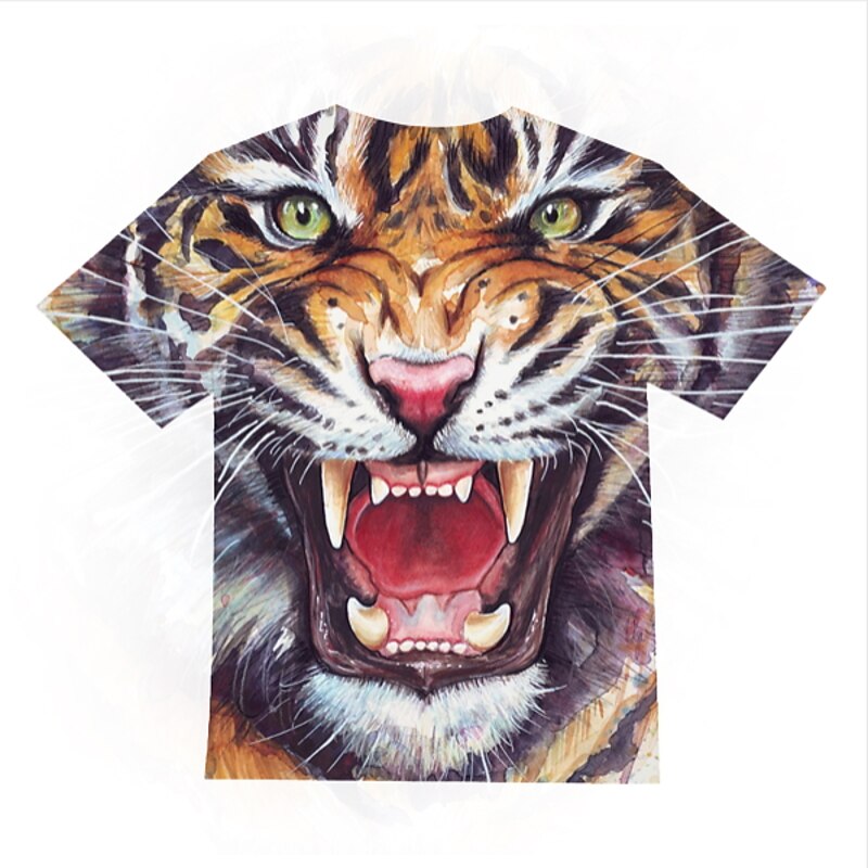 Boys 3D Animal T shirt Tee Short Sleeve 3D Print Summer Active Streetwear Cool Polyester Kids 3-12 Years Daily Wear Regular Fit2