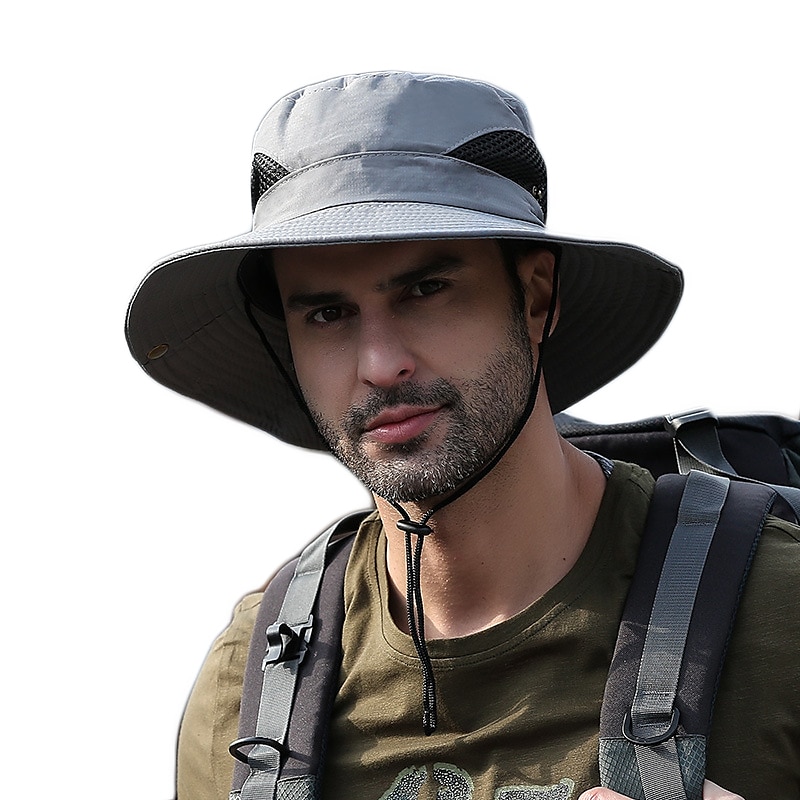 Hiking Hat Sun Hat for Men/Women, Sun Protection Wide Brim Bucket Hat Waterproof Breathable Packable Boonie Hat for Fishing Camping Hiking