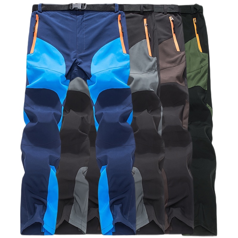 Men's Hiking Pants Trousers Patchwork Summer Outdoor Waterproof Windproof Quick Dry Lightweight Pants / Trousers Bottoms Army Green Dark Navy Camping / Hiking Hunting Fishing S M L XL XXL