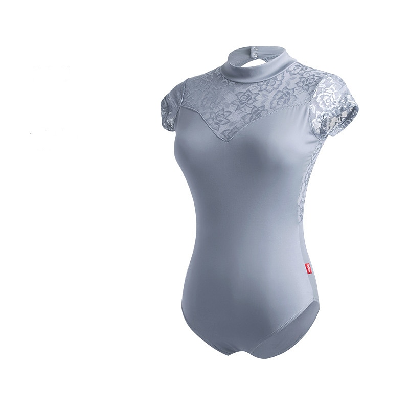 Breathable Ballet Leotard / Onesie Lace Solid Women's Training Performance Cap Sleeve Natural Milk Fiber4